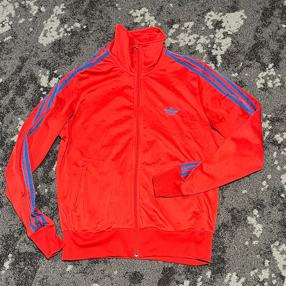 Adidas Scarlet Jacket with Azure Stripes